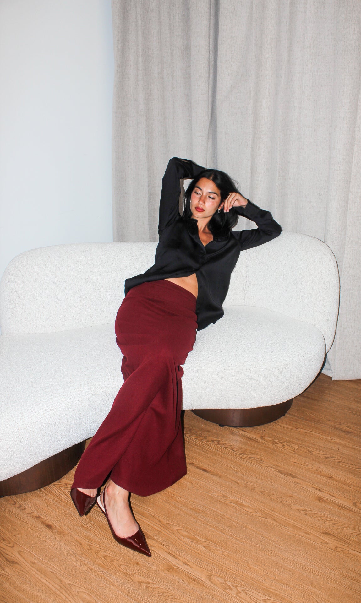 Sienna Maxi Skirt - Cherry