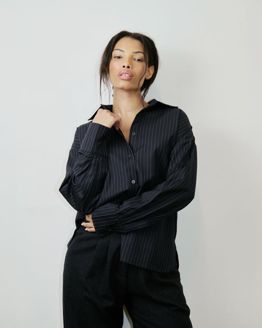 Zoe Shirt - Navy Striped