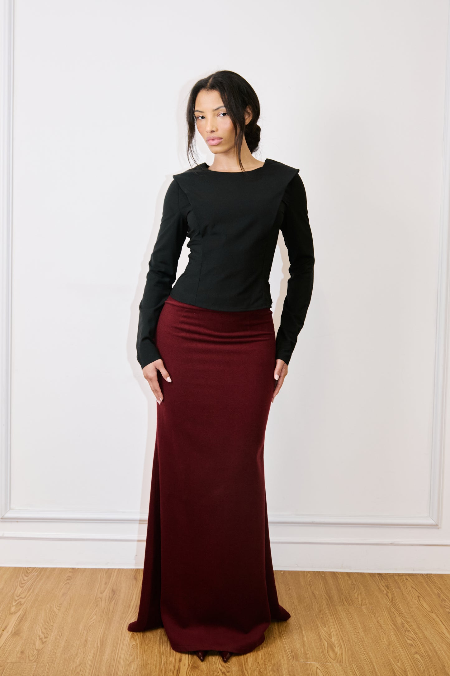 Sienna Maxi Skirt - Cherry