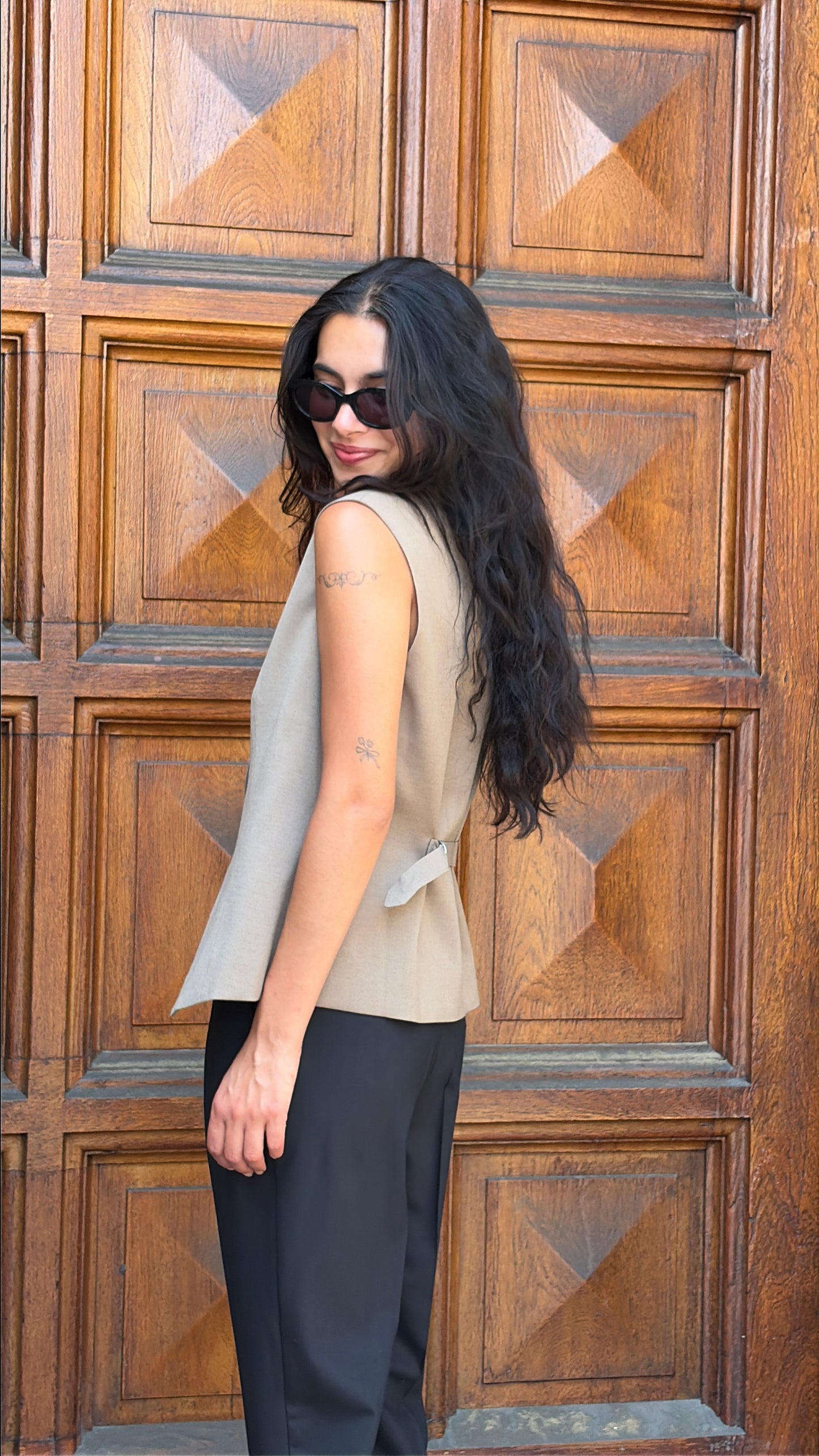 Romy Waistcoat - Greige