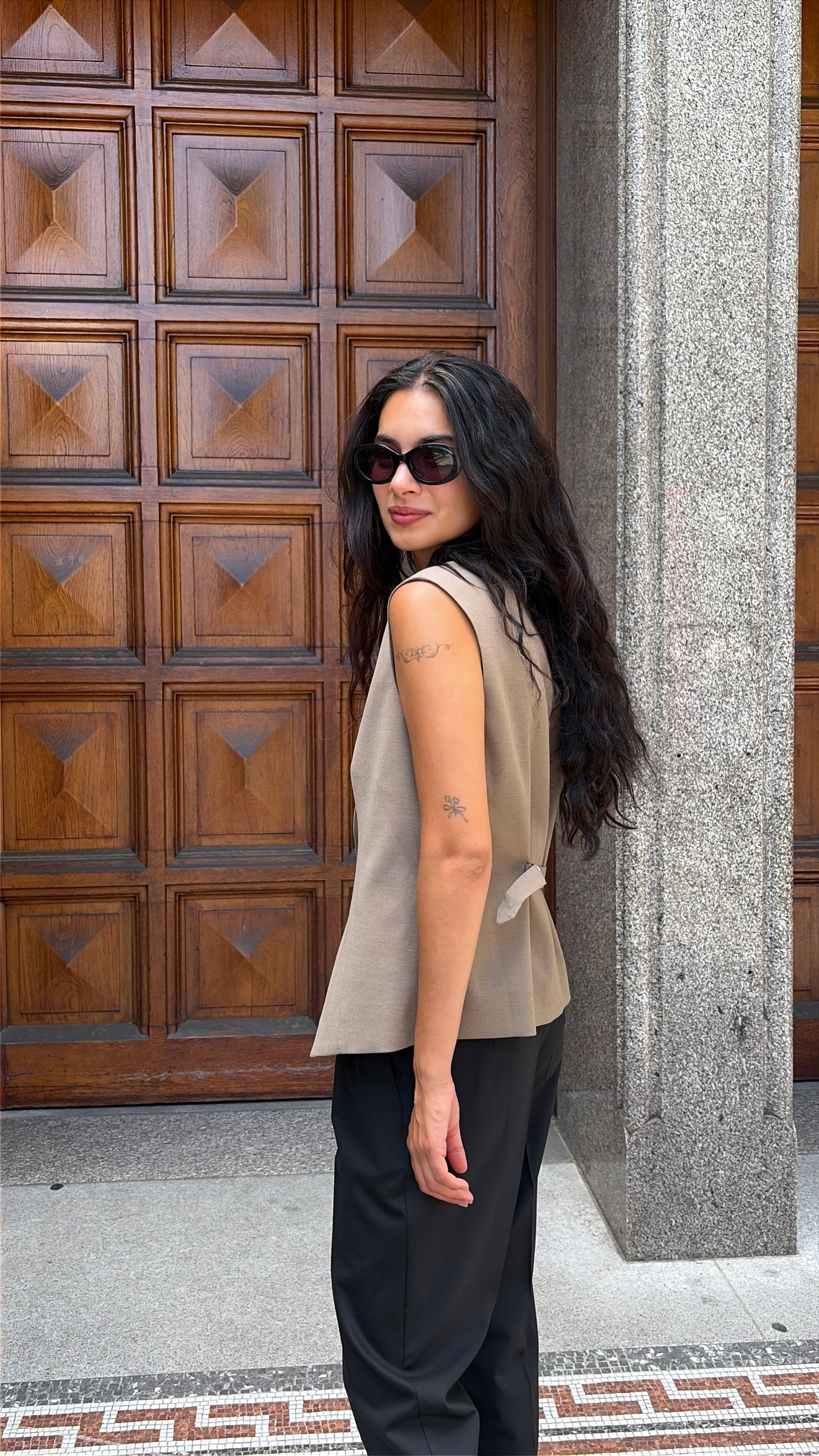 Romy Waistcoat - Greige