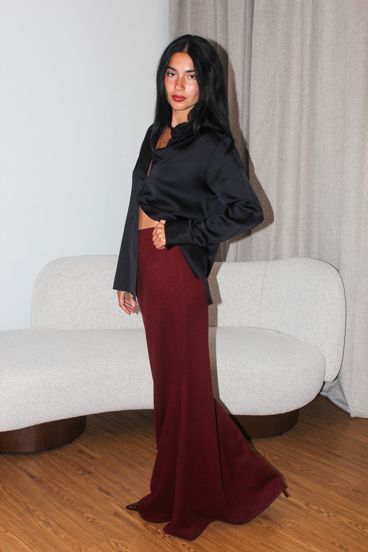 Sienna Maxi Skirt - Cherry