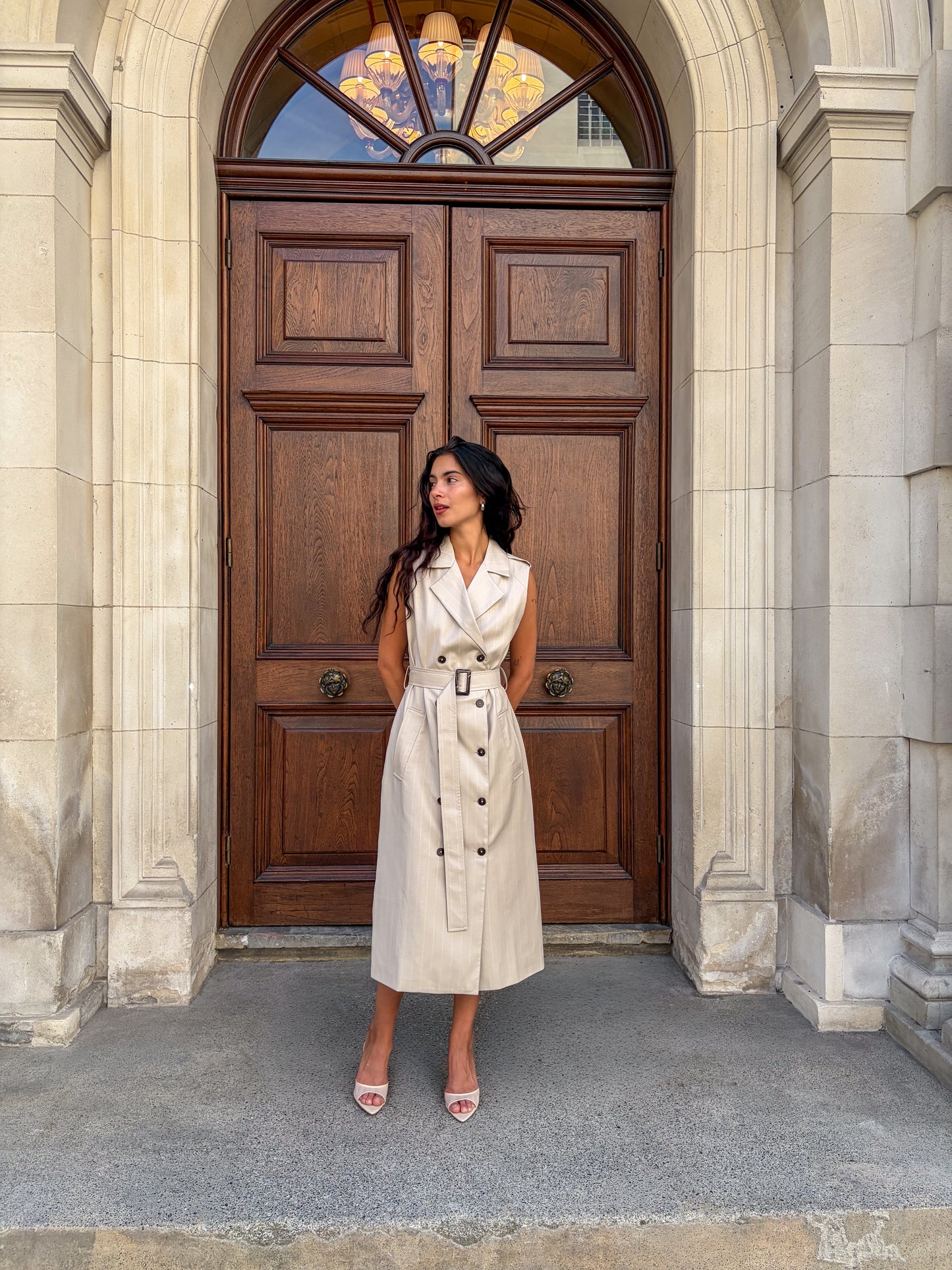Sylvia Trench Dress - Beige