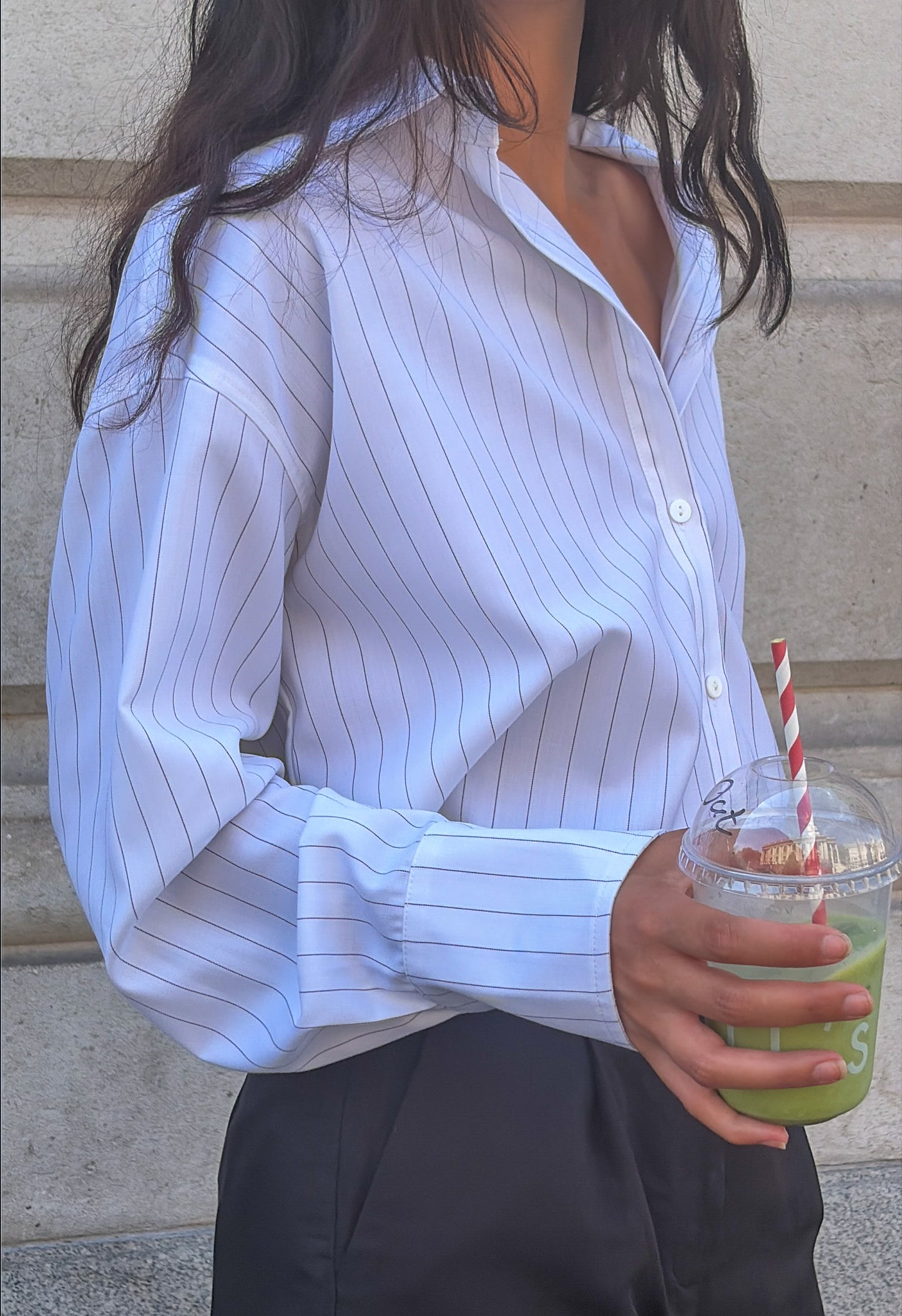 Zoe Shirt - White Striped