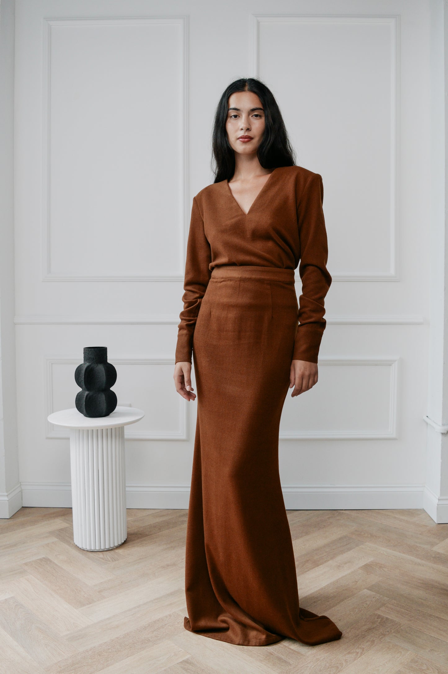 Sienna Maxi Skirt - Chestnut